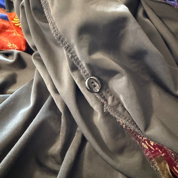 Susan Graver Style Patchwork Velvet Button Down Long Sleeve Top - Size M‎ - Picture 9 of 9